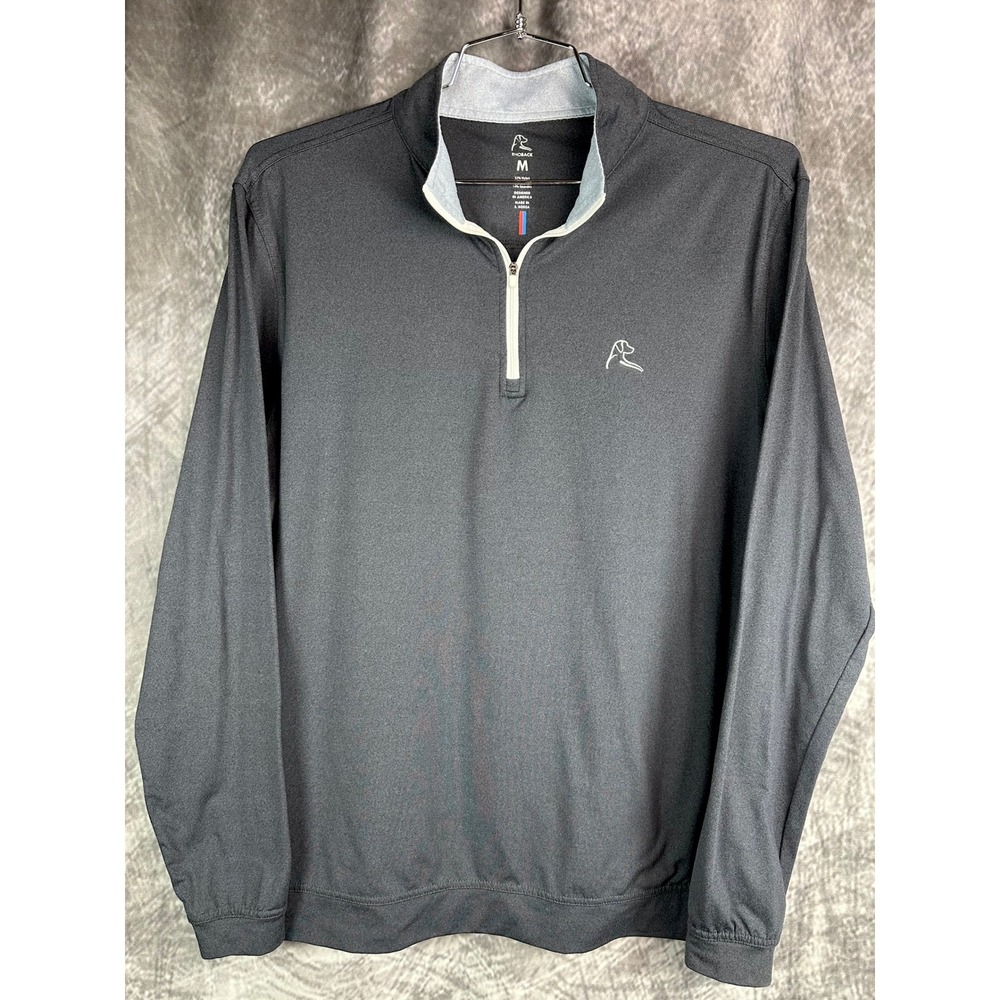 Rhoback Quarter Zip Pullover Mens Medium Gray QZ0020 Performance Stretch Golf
